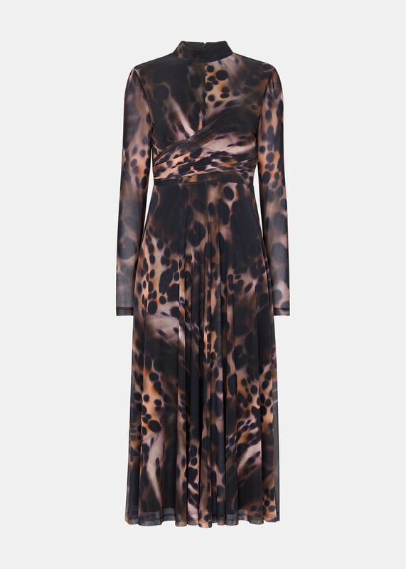 Misty Leopard Mesh Dress