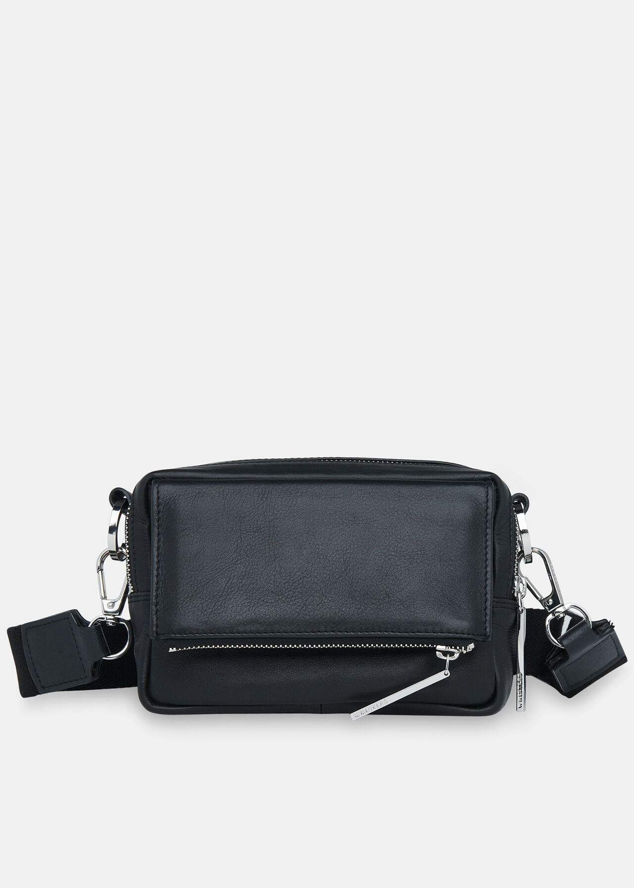 Black Safia Double Zip Chain Bag, WHISTLES