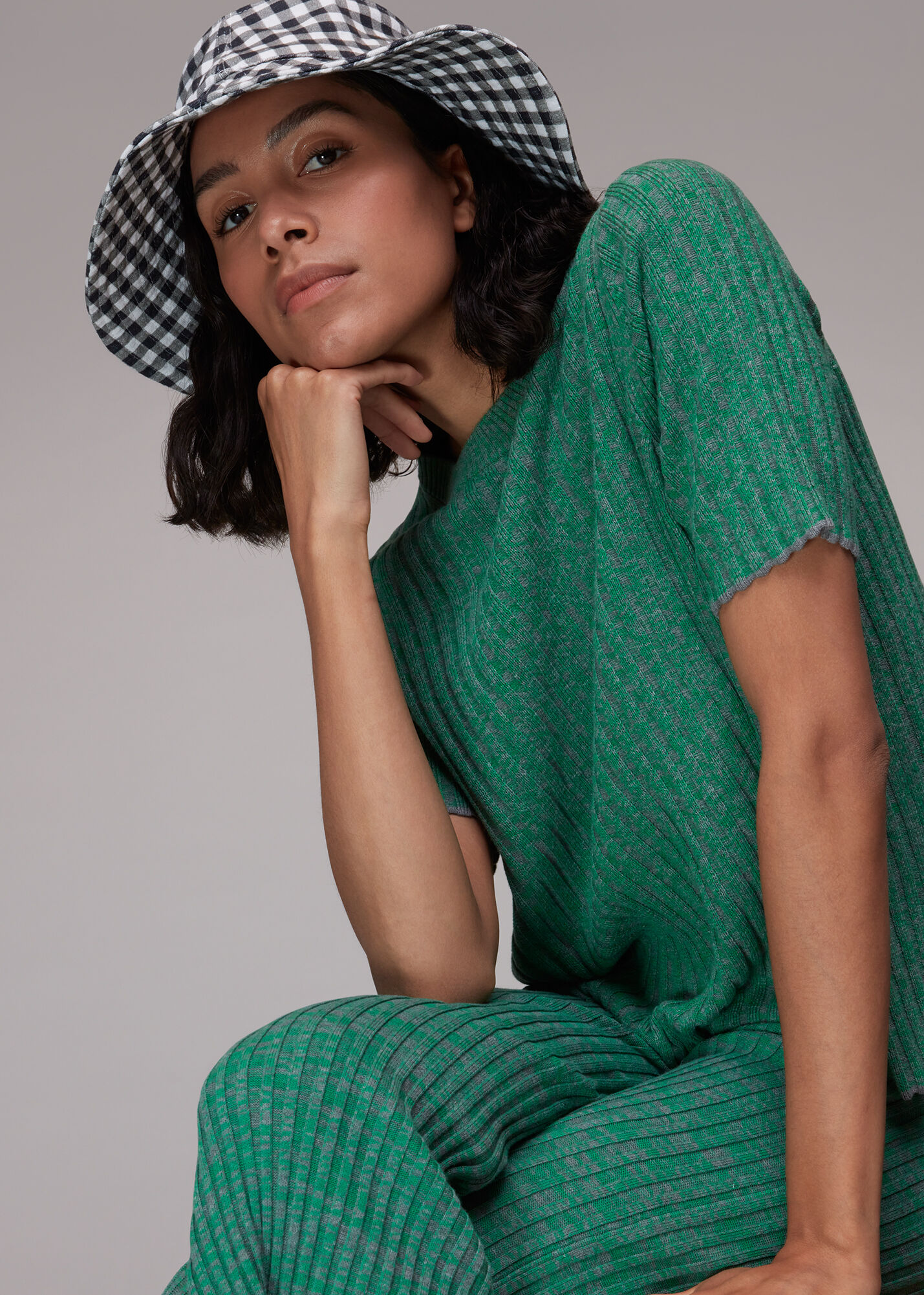 Black/White Gingham Bucket Hat | WHISTLES | Whistles US |
