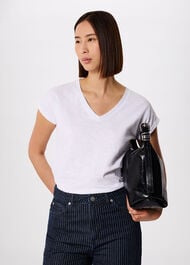 Willa V-Neck Cap Sleeve Tee