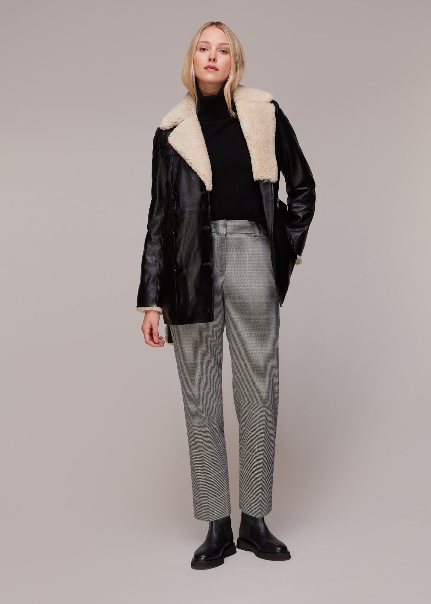 Brown Multi Lucie Check Cigarette Trouser WHISTLES