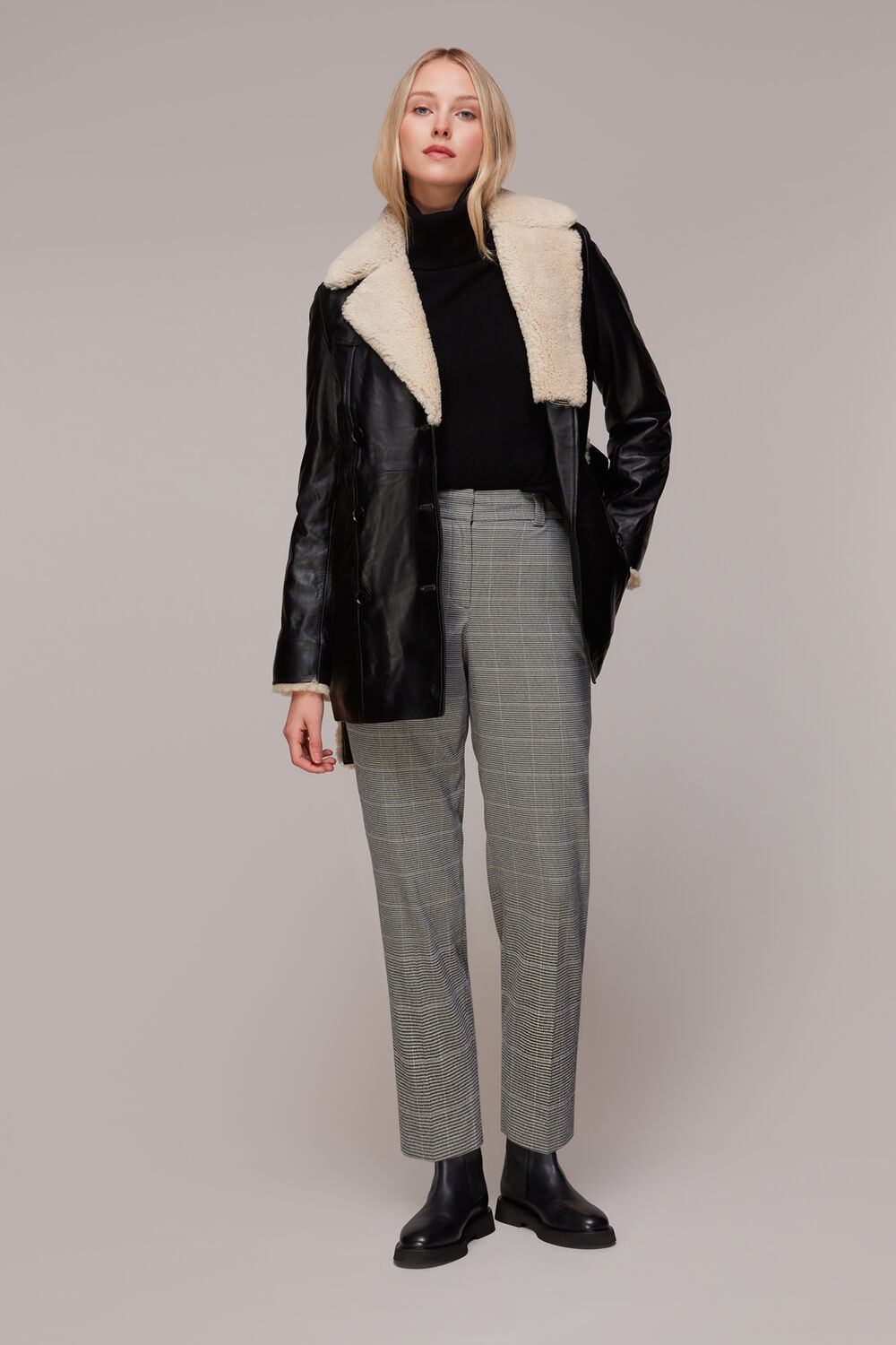 Brown Lucie Check Cigarette Trouser
