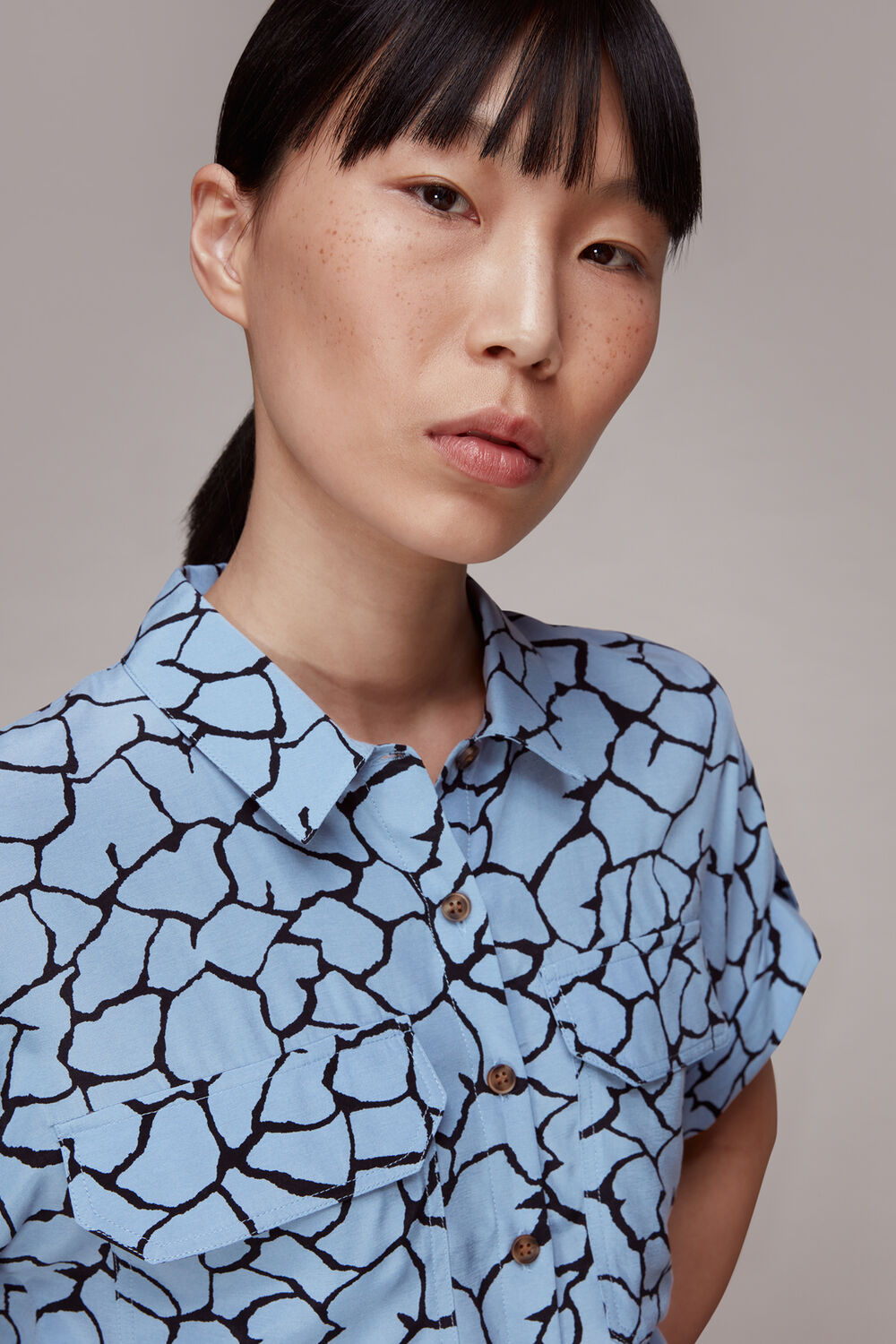 Giraffe Print Pocket Shirt