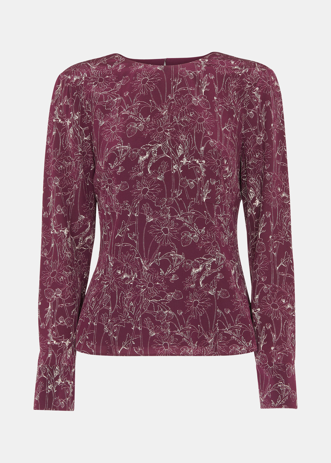 Strawberry Plant Silk Top