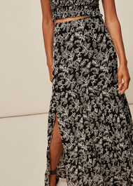Jasmine Print Silk Skirt