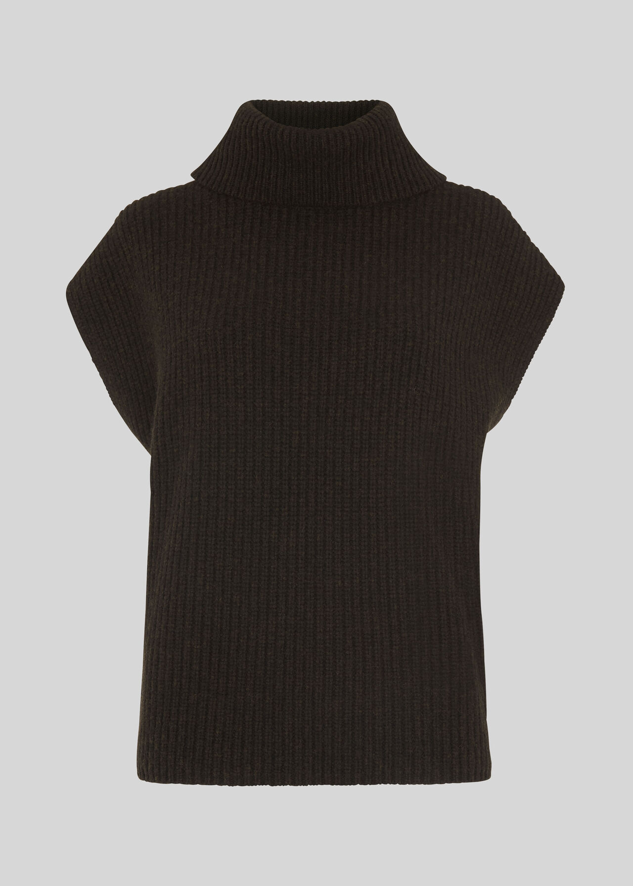 Polo Neck Tunic Knit Khaki