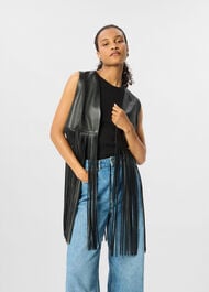 Rei Leather Fringed Waistcoat