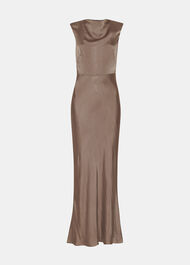 Cowl Neck Satin Maxi Dress