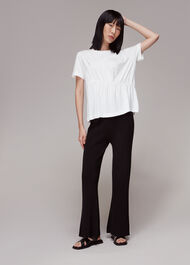 Daja Diagonal Ruched Top