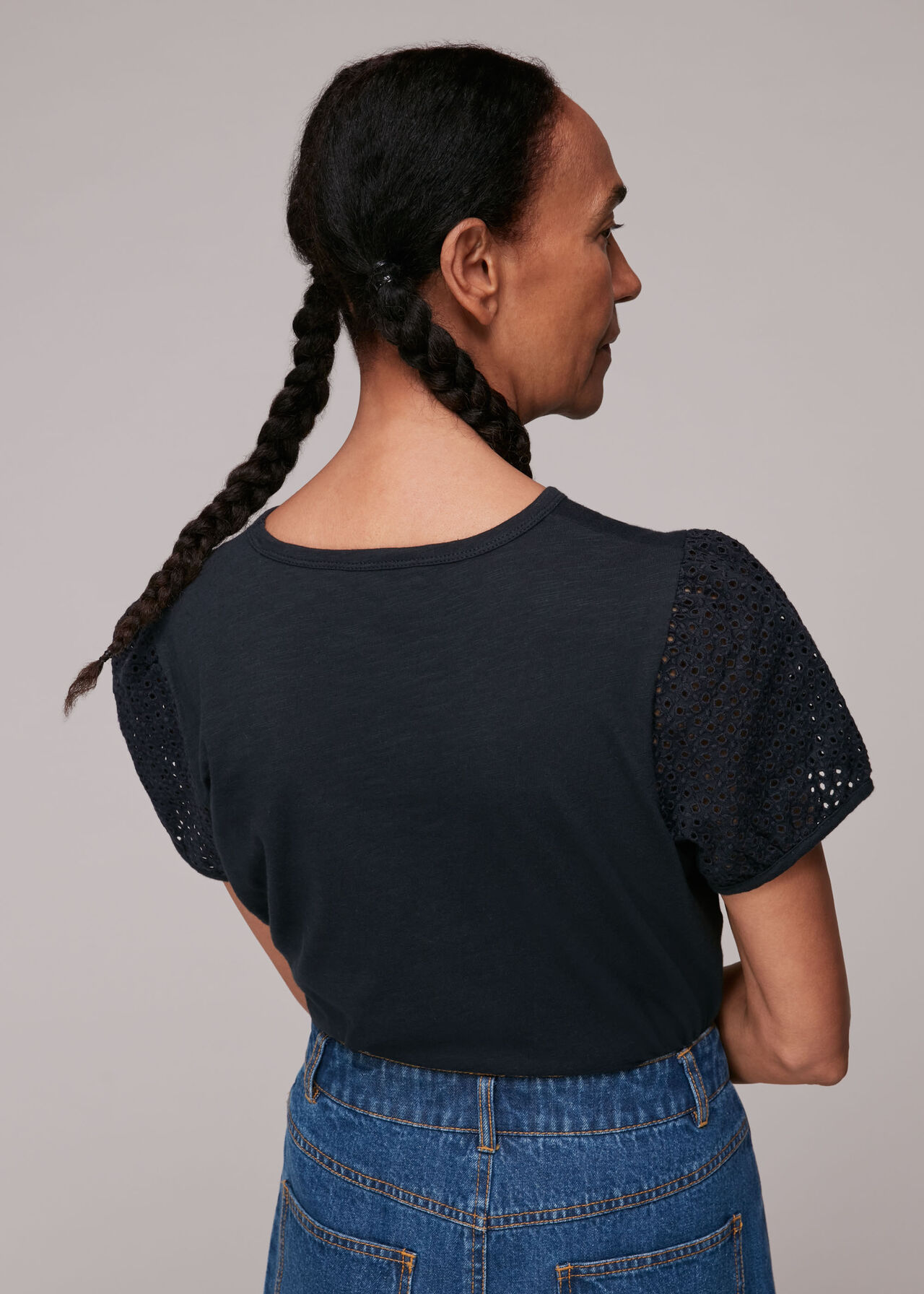 Broderie Puff Sleeve T-Shirt