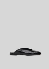 Netley Croc Slip On Mule Black