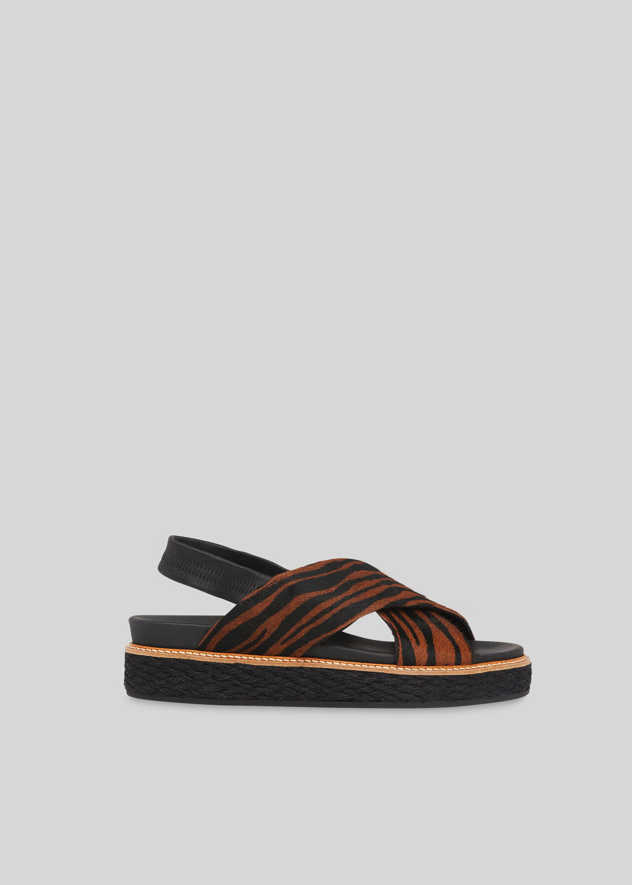 Robyn Tiger Cross Strap Sandal Brown/Multi