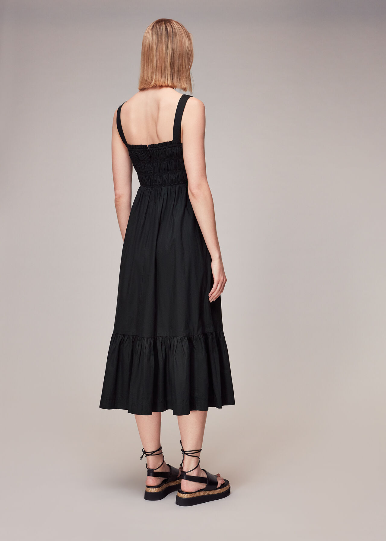 Greta Ruched Poplin Dress