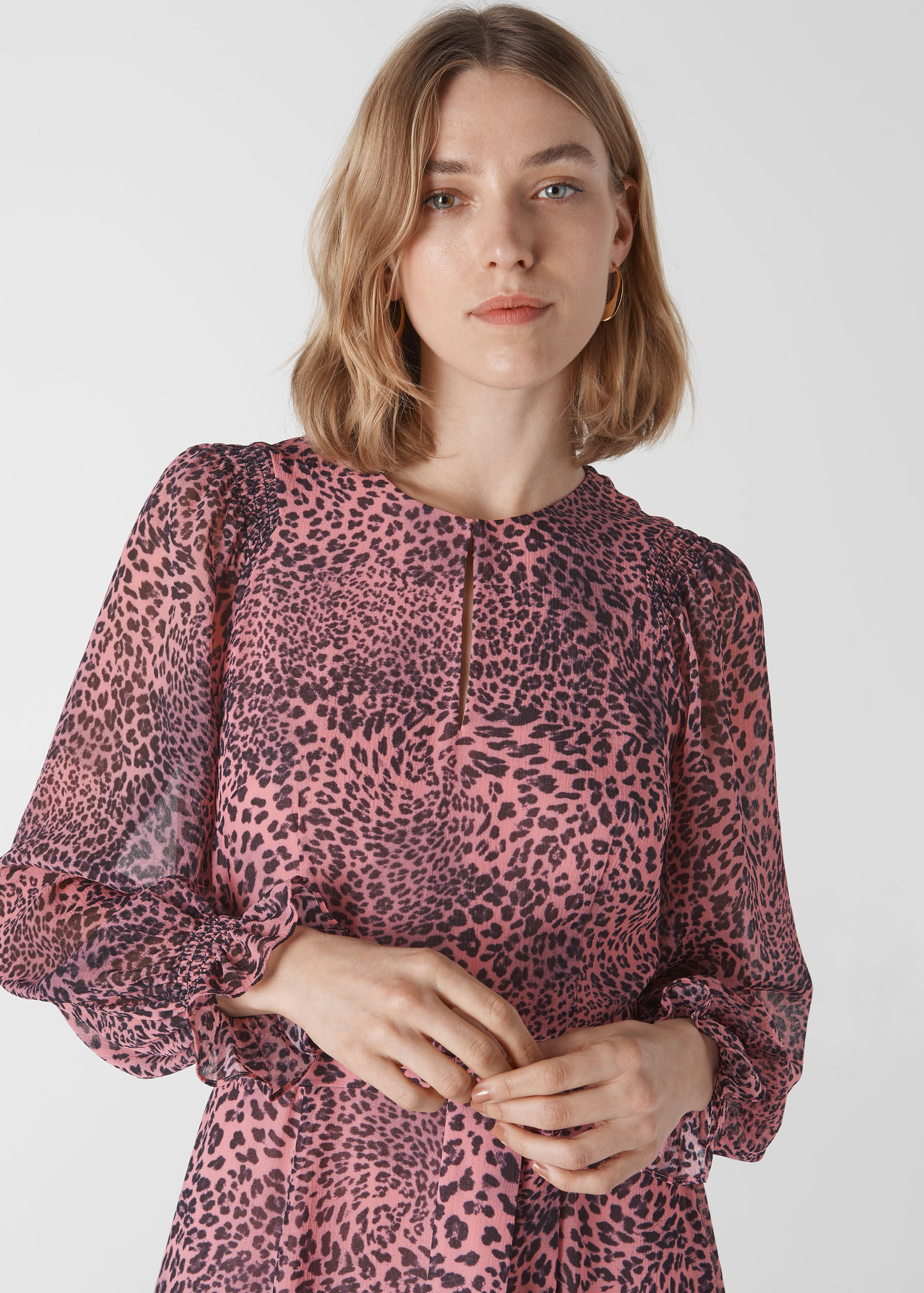 Pink Wild Cat Tiered Dress