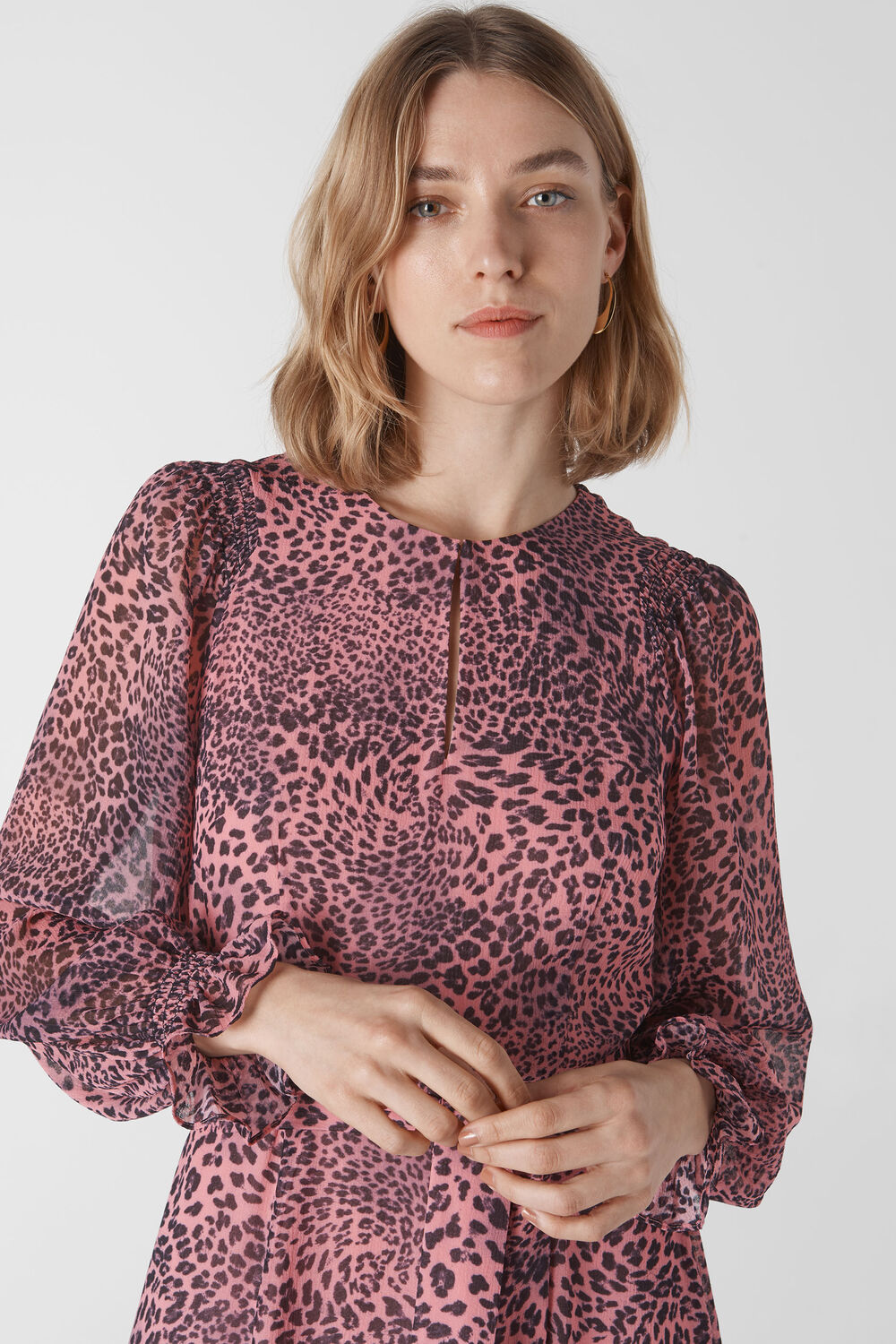 Wild Cat Tiered Dress Pink/Multi