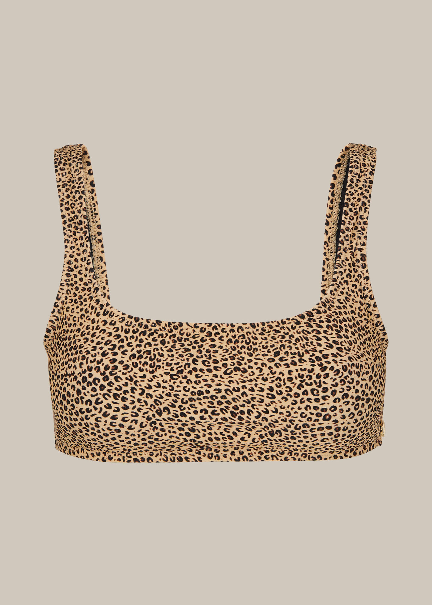 Leopard Print Mini Leopard Square Bikini Top | WHISTLES