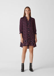 Lenno Print Shirt Dress Pink/Multi