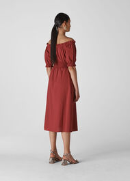 Simma Shirred Waist Dress Burgundy
