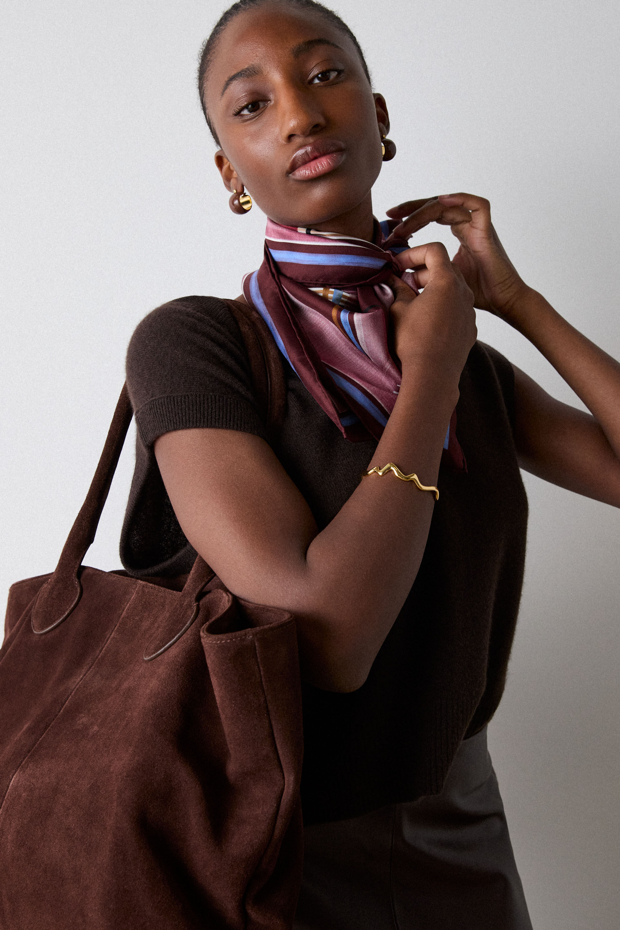 Brown Cashmere V Neck Tank | WHISTLES | Whistles US |
