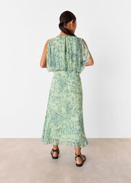 Petite Dashed Brush Marks Midi Dress