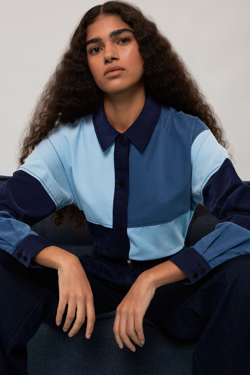Annie Patchwork Cord Top