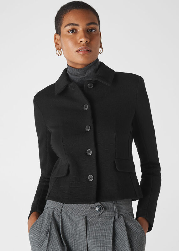 Button Front Jersey Jacket