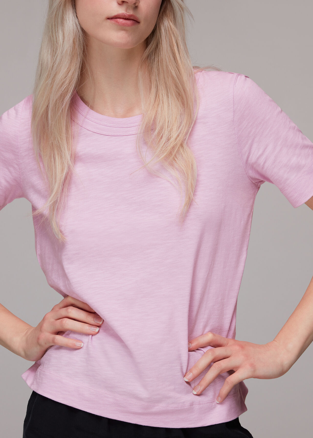 Lilac Rosa Double Trim T-Shirt | WHISTLES |