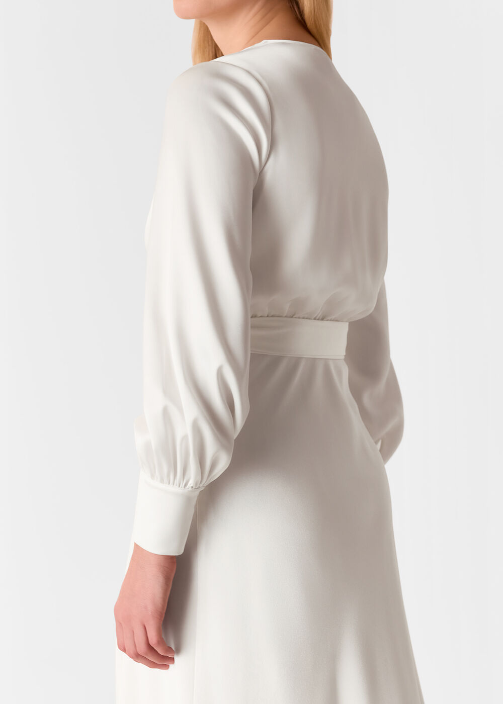 chinese dress ladies Tali French lace cover up V back topper in Ivory