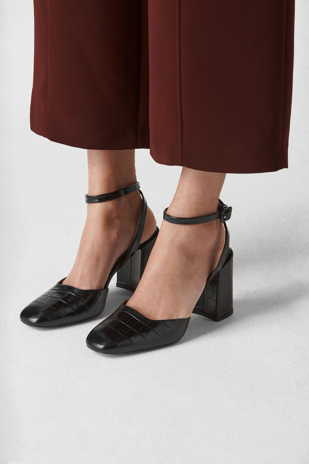 Crescent High Block Mary Jane Black