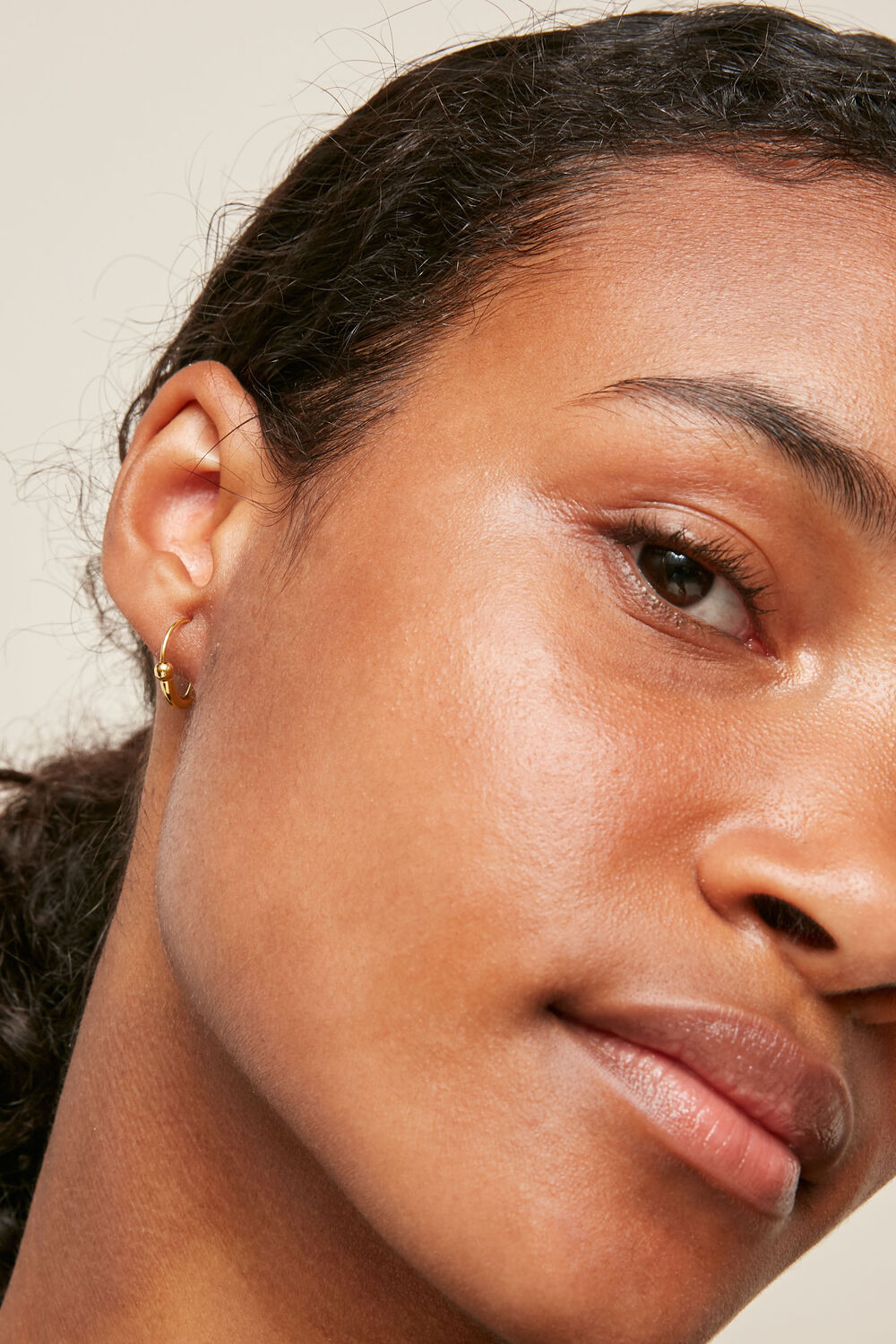 Mini Sphere Half Hoop Earring