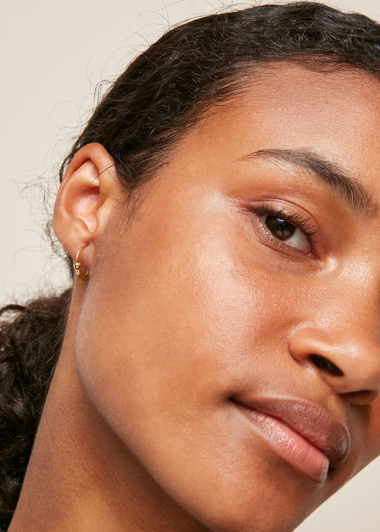 Mini Sphere Half Hoop Earring