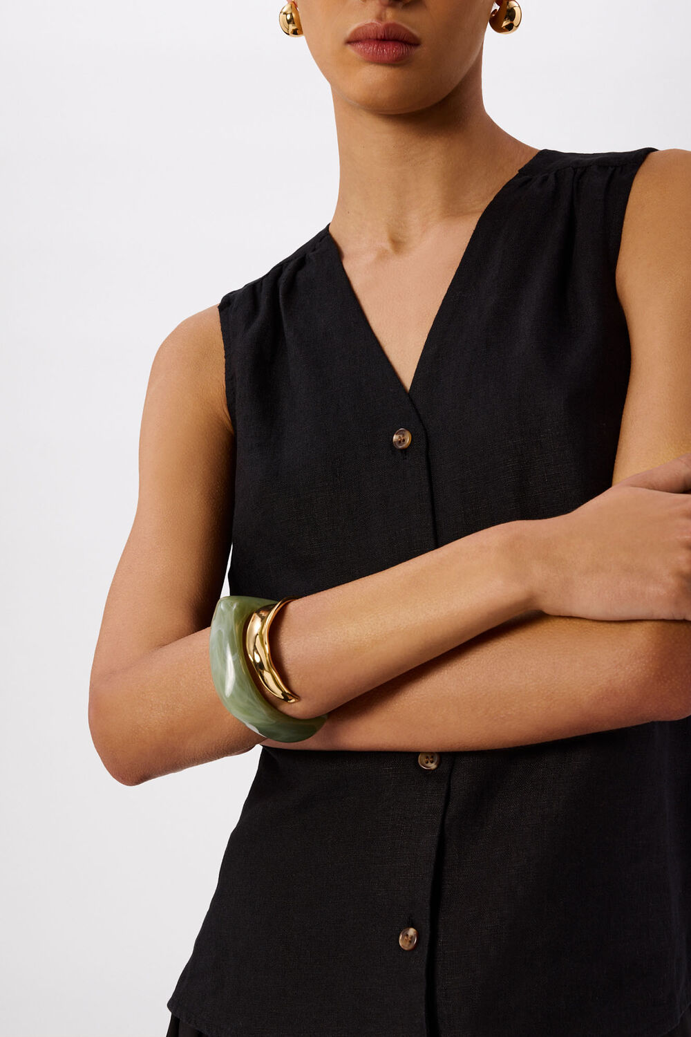 Black Laura Linen Tank