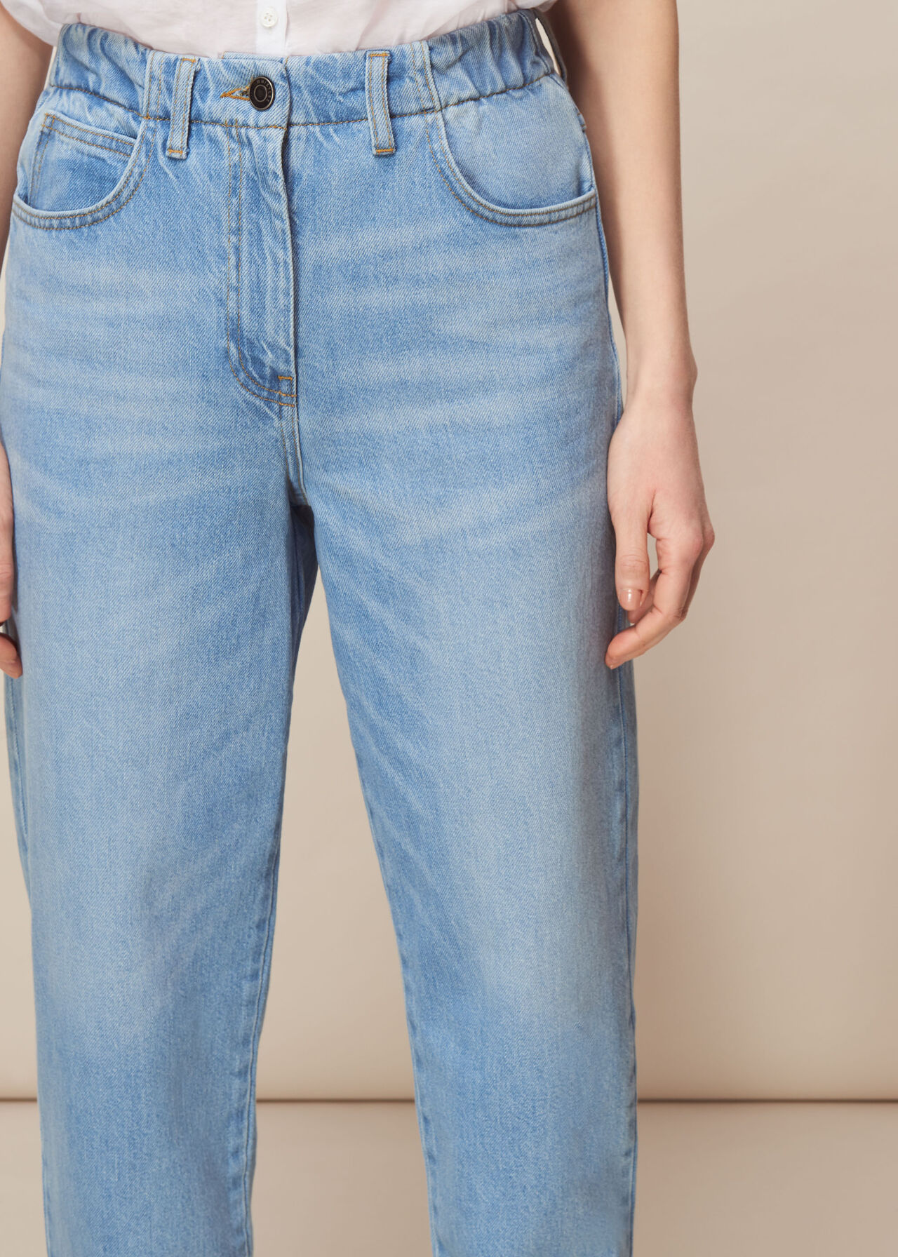 Stretch Elastic Waist Jean