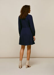 Pintuck Shirt Dress Navy