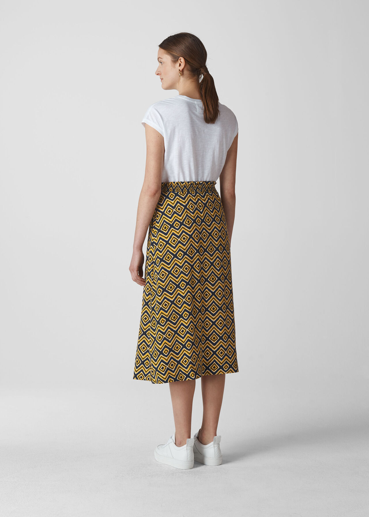 Zig Zag Print Wrap Skirt Yellow/Multi