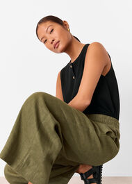Petite Linen Pocket Trouser
