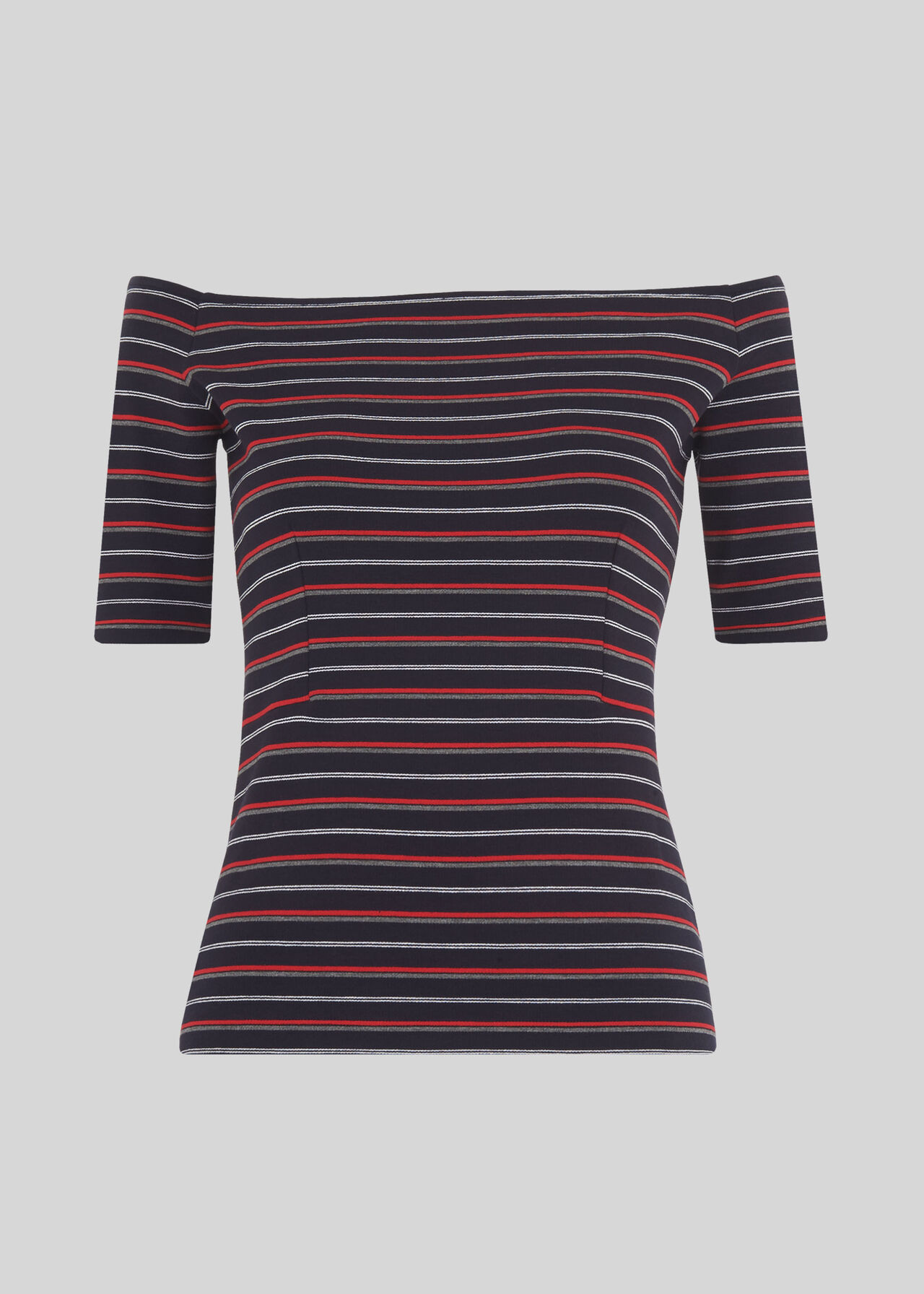 Multi Stripe Bardot Top Multicolour