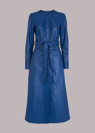 Pintuck Leather Midi Dress