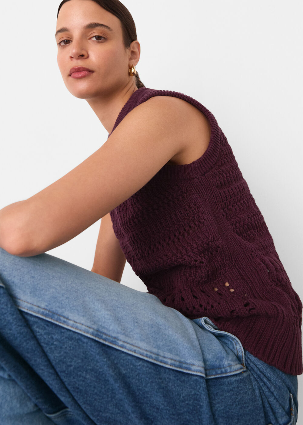 Chunky Cotton Pointelle Tank