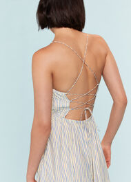 Pastel Stripe Silk Mix Dress