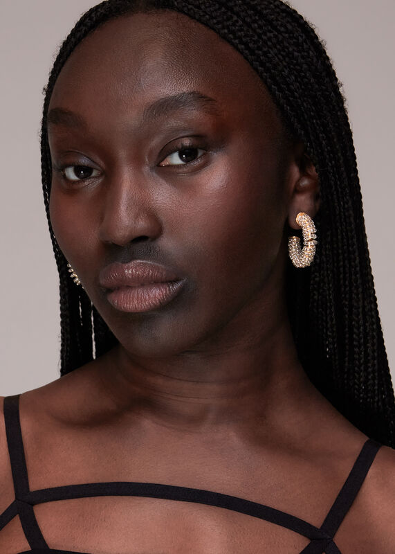 Large Beaded Hoop Earring