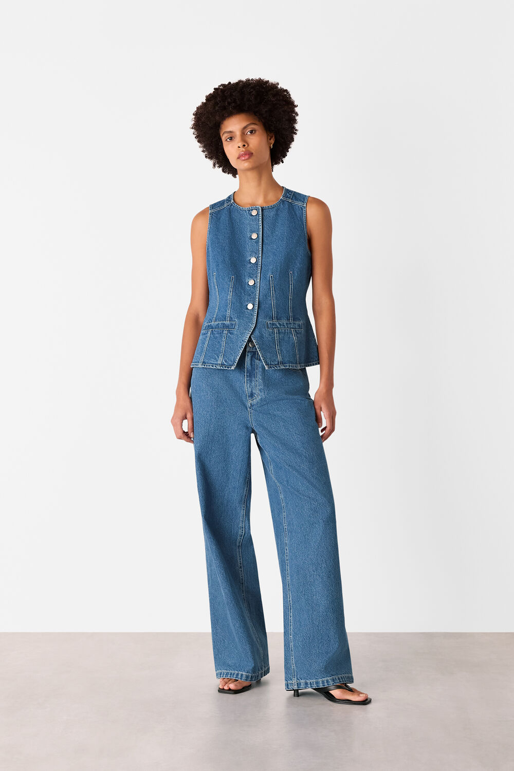 Denim Slim Fit Cotton Waistcoat