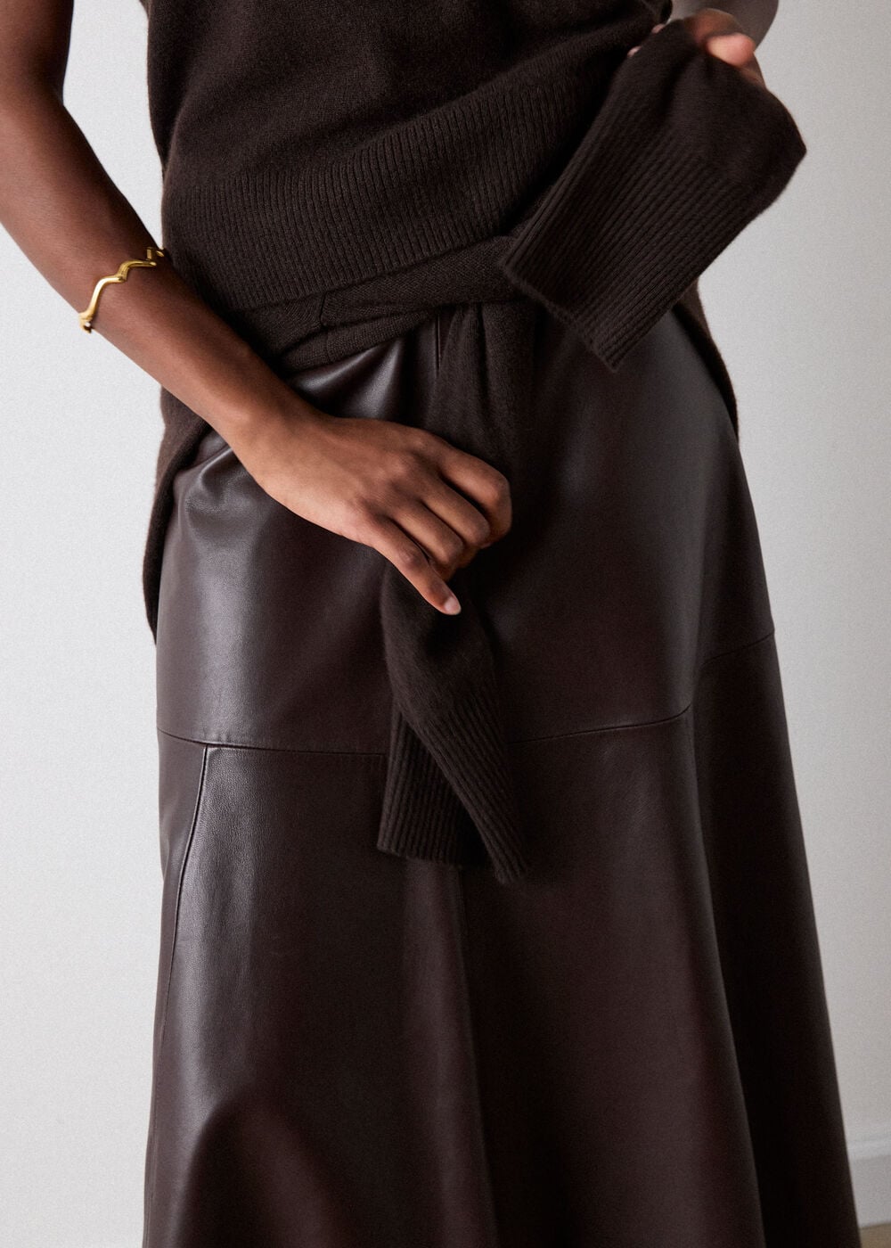Full Hem Leather Circle Skirt