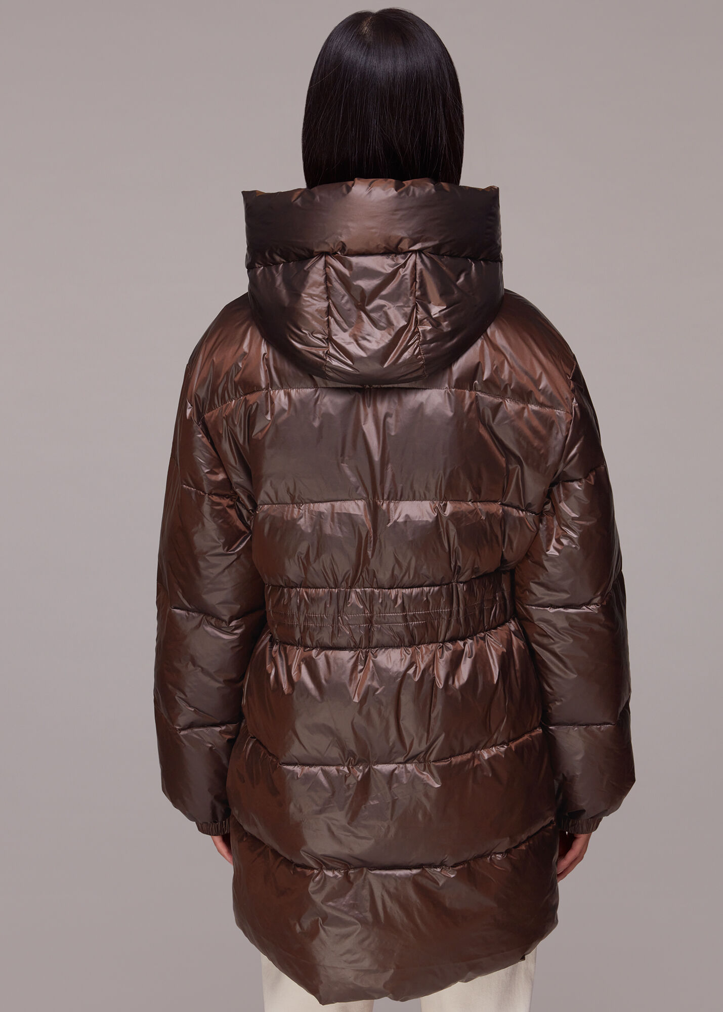 Brown Tilly Waist Detail Puffer WHISTLES