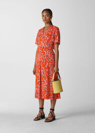 Digital Daisy Zelena Dress Red/Multi
