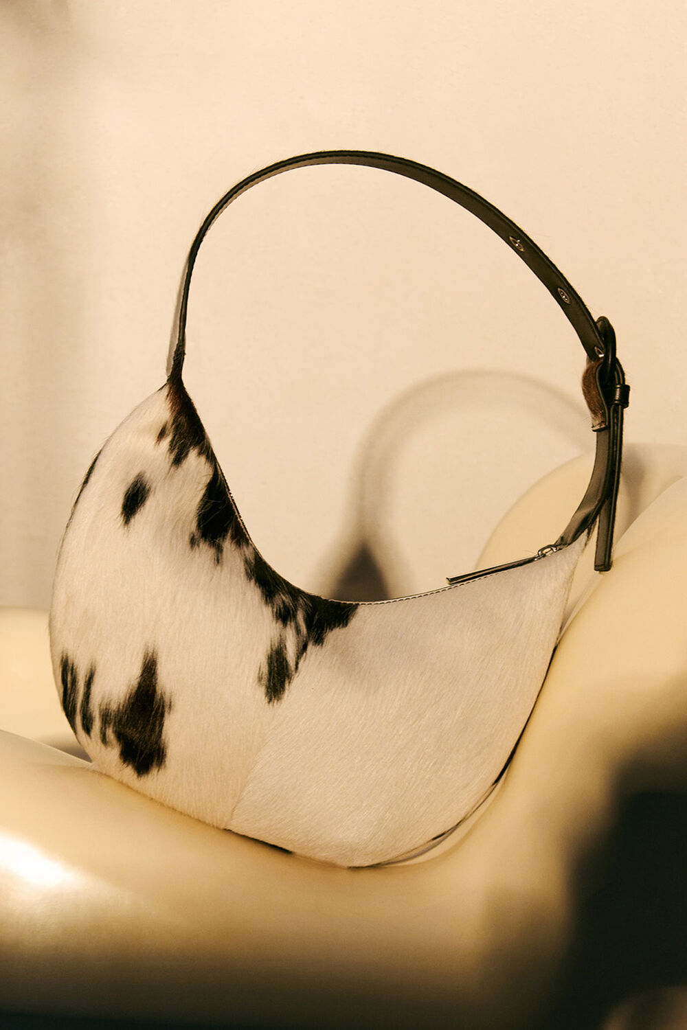 Cow Print Hair-On Sia Bag
