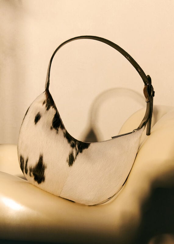 Multicolour Cow Print Hair-On Sia Bag
