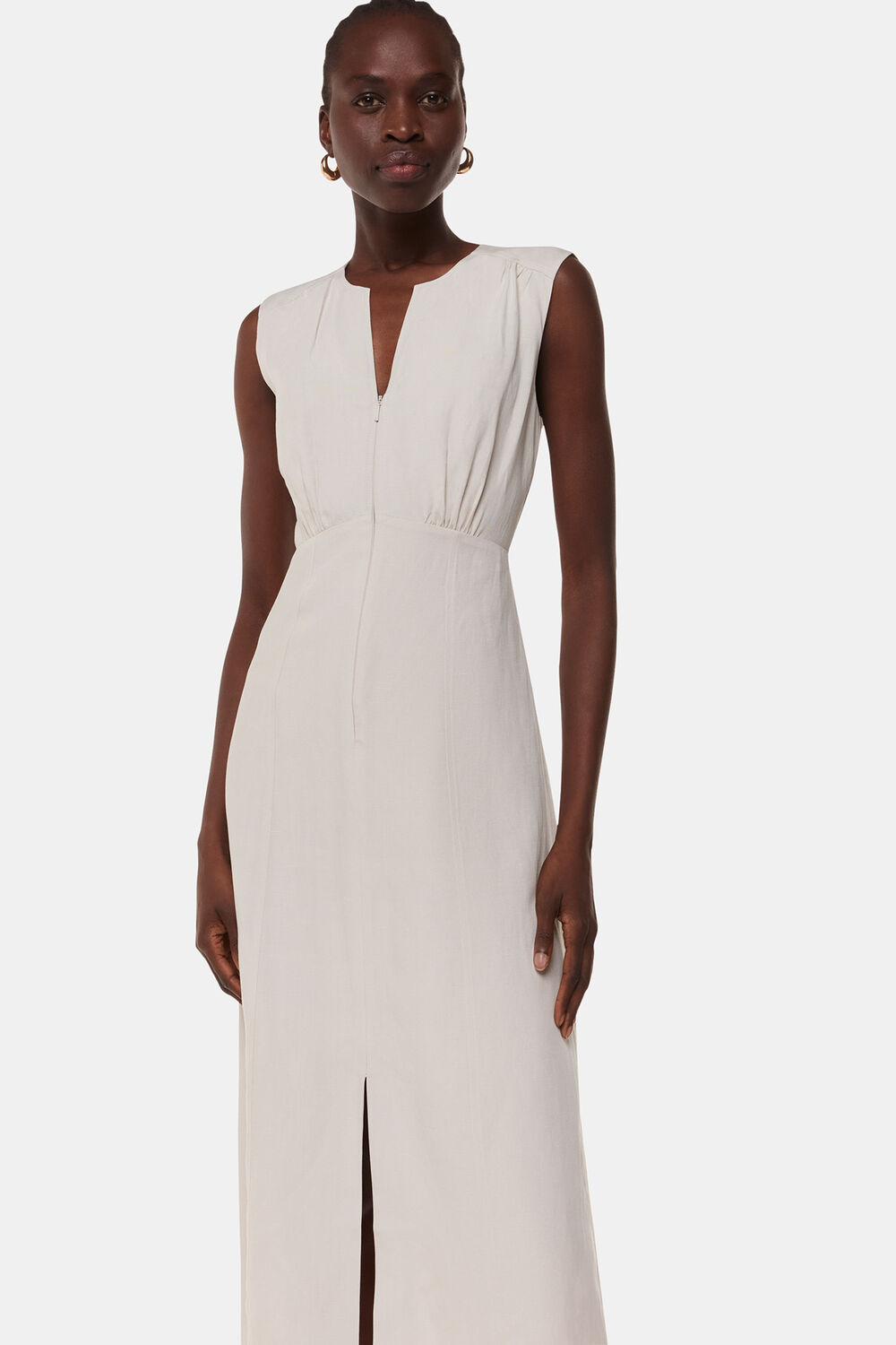 Abbie Linen Blend Midi Dress