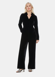 Petite Wrap Velvet Jumpsuit