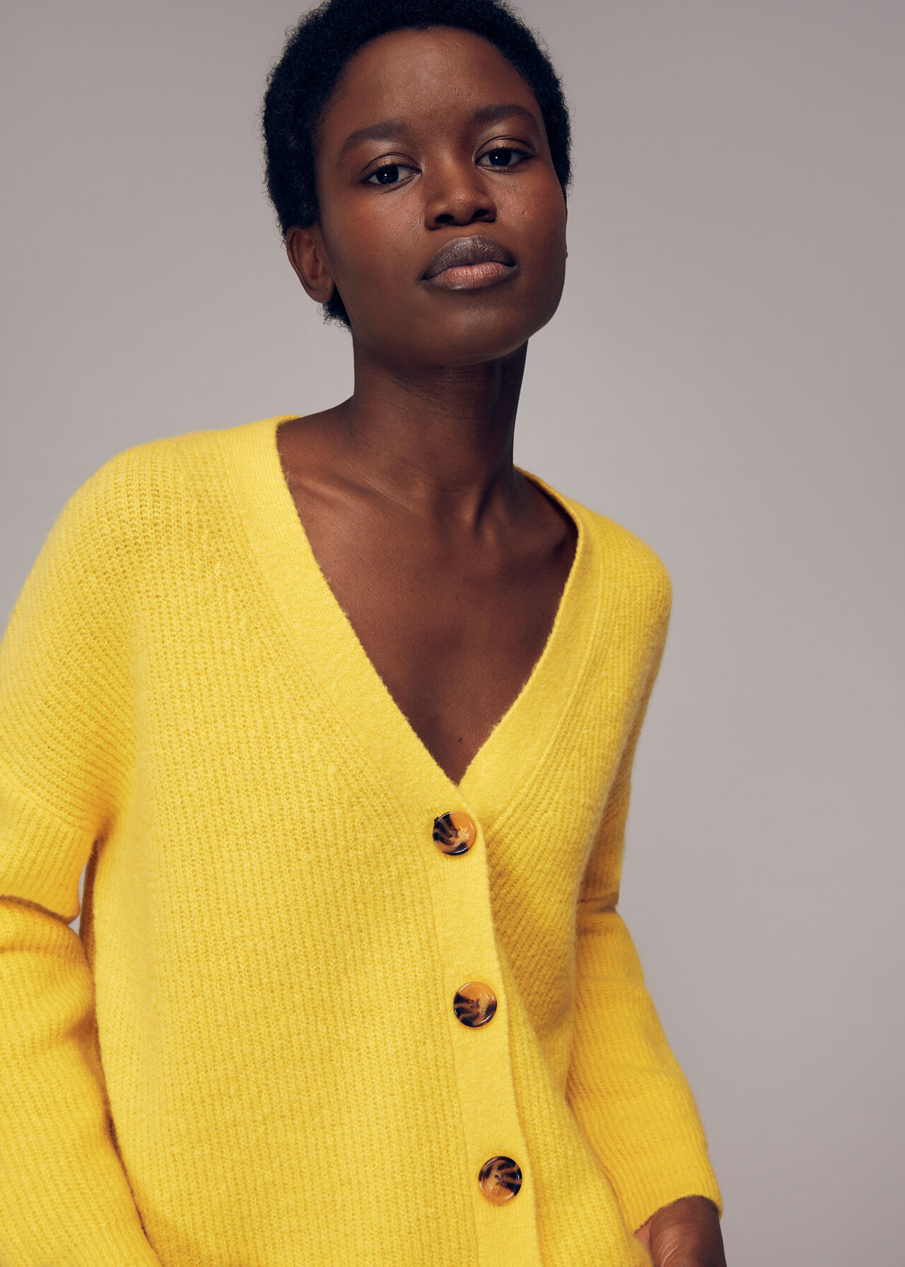 Easy Wool Mix Rib Cardigan